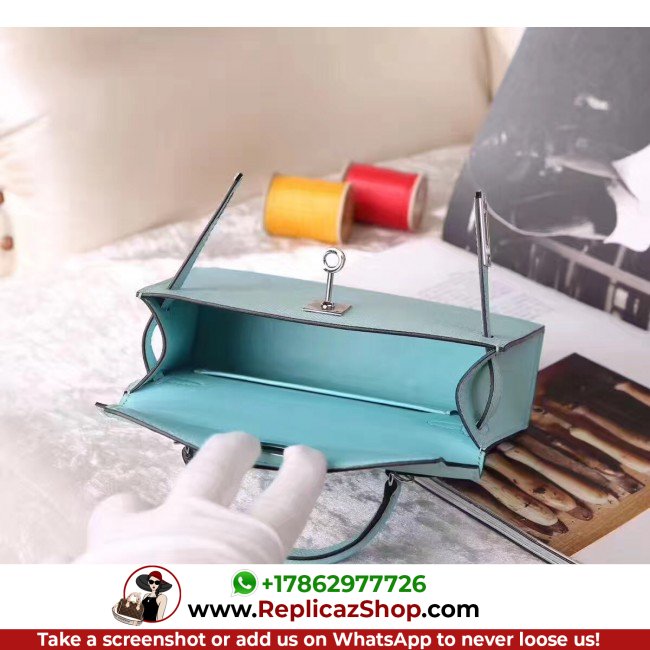 Hermes Blue Zephyr Epsom Kelly Mini II 20cm Lushentic AAAAA Grade Replica - Image 4