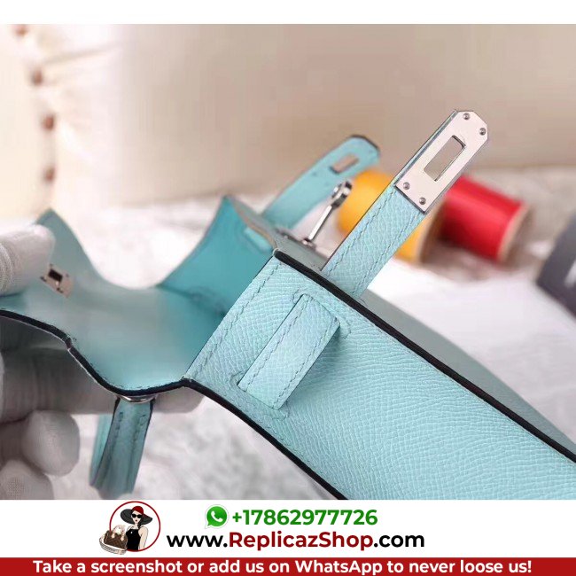 Hermes Blue Zephyr Epsom Kelly Mini II 20cm Lushentic AAAAA Grade Replica - Image 8