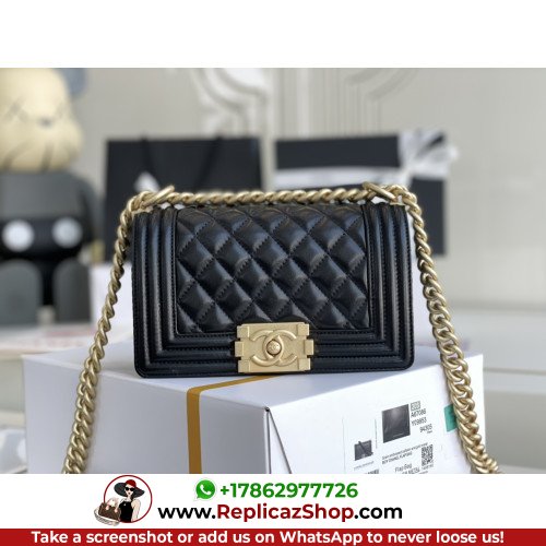 Chanel Boy Bag Lambskin 20cm Small Lushentic AAAAA grade replica