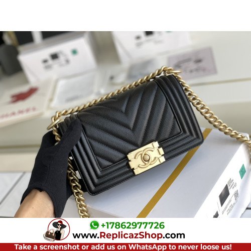 Chanel Boy Bag Caviar 20cm Small Lushentic AAAAA grade replica - Image 2