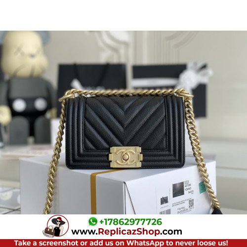 Chanel Boy Bag Caviar 20cm Small Lushentic AAAAA grade replica