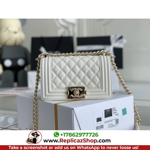 Chanel Boy Bag Caviar 20cm Small Lushentic AAAAA grade replica