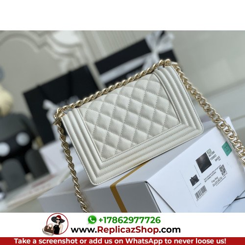 Chanel Boy Bag Caviar 20cm Small Lushentic AAAAA grade replica - Image 9