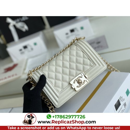 Chanel Boy Bag Caviar 20cm Small Lushentic AAAAA grade replica - Image 10