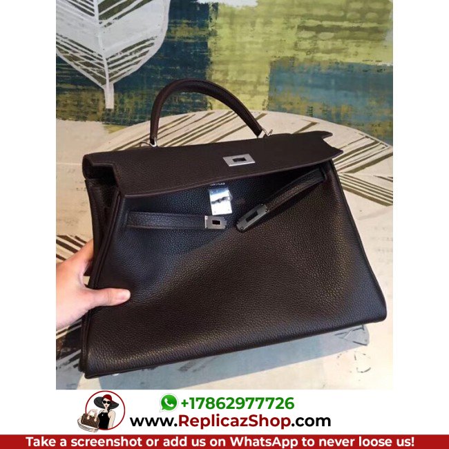 Hermes Cafe Clemence Kelly 35cm Lushentic AAAAA Grade Replica - Image 3