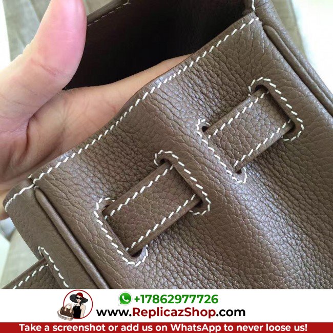Hermes Etoupe Clemence Kelly Retourne 32cm Lushentic AAAAA Grade Replica - Image 3
