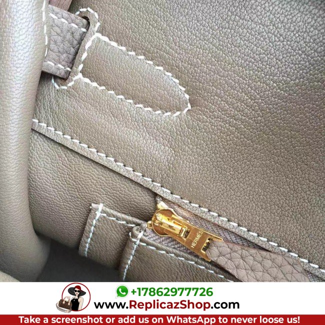 Hermes Etoupe Clemence Kelly Retourne 32cm Lushentic AAAAA Grade Replica - Image 6