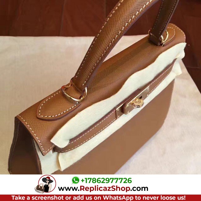 Hermes Brown Epsom Kelly Sellier 28cm Lushentic AAAAA Grade Replica - Image 3