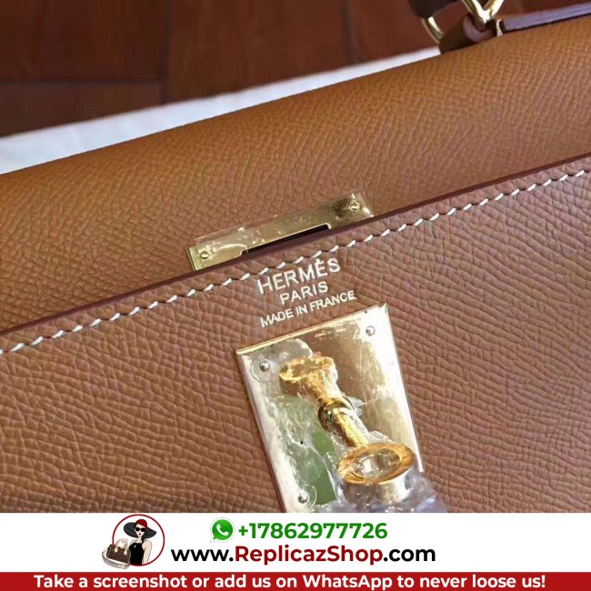 Hermes Brown Epsom Kelly Sellier 28cm Lushentic AAAAA Grade Replica - Image 4