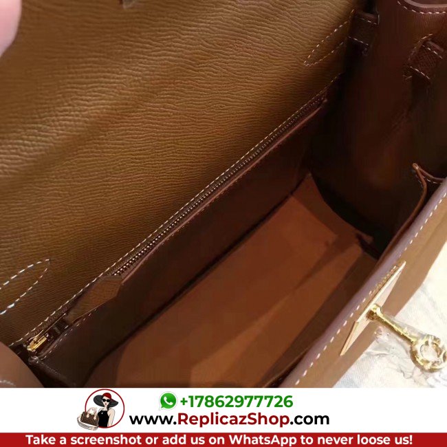 Hermes Brown Epsom Kelly Sellier 28cm Lushentic AAAAA Grade Replica - Image 6