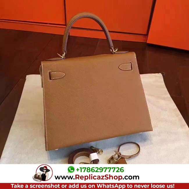 Hermes Brown Epsom Kelly Sellier 28cm Lushentic AAAAA Grade Replica - Image 8