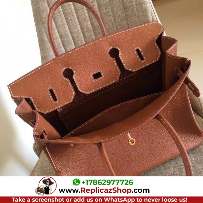 Hermes Gold Clemence Birkin 35cm Lushentic AAAAA Grade Replica - Image 5