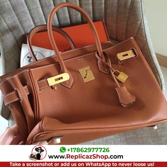 Hermes Gold Clemence Birkin 35cm Lushentic AAAAA Grade Replica - Image 10