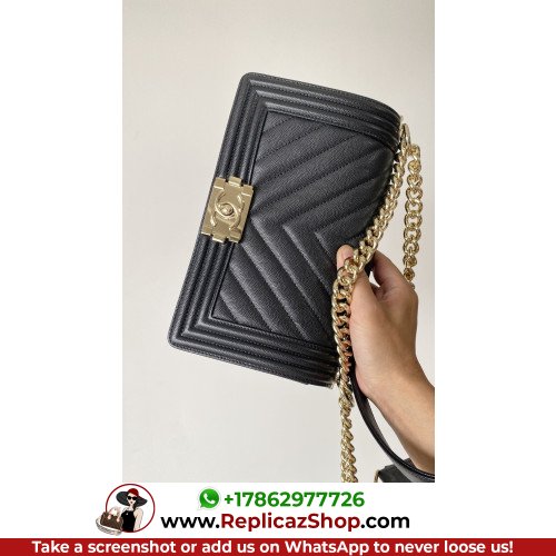 Chanel Boy Bag Caviar 25cm Medium Lushentic AAAAA grade replica - Image 5