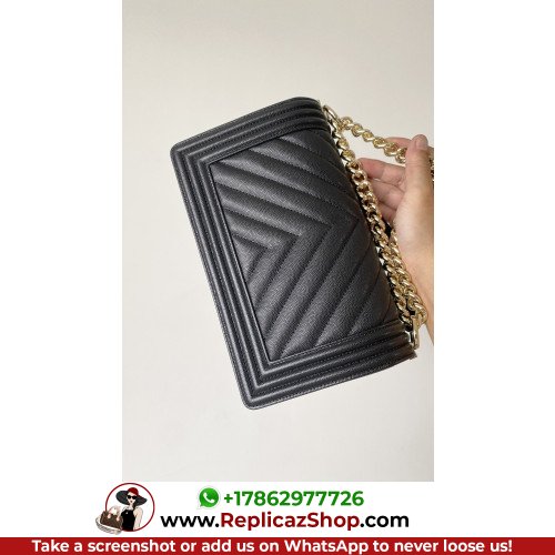 Chanel Boy Bag Caviar 25cm Medium Lushentic AAAAA grade replica - Image 6