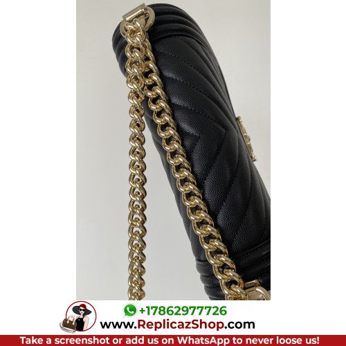 Chanel Boy Bag Caviar 25cm Medium Lushentic AAAAA grade replica - Image 11