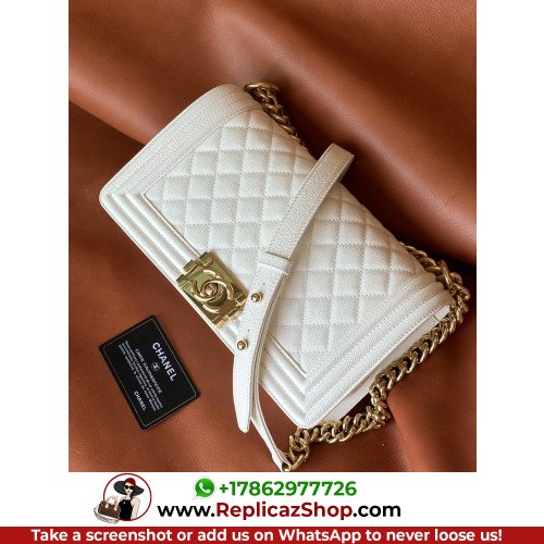 Chanel Boy Bag Caviar 25cm Medium Lushentic AAAAA grade replica - Image 6