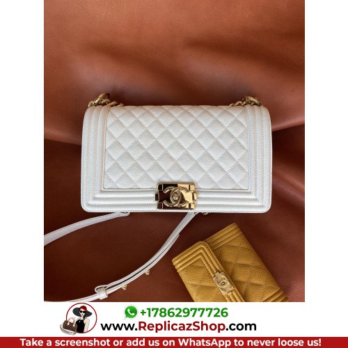Chanel Boy Bag Caviar 25cm Medium Lushentic AAAAA grade replica - Image 7