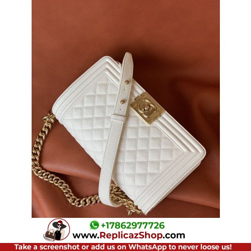 Chanel Boy Bag Caviar 25cm Medium Lushentic AAAAA grade replica - Image 8