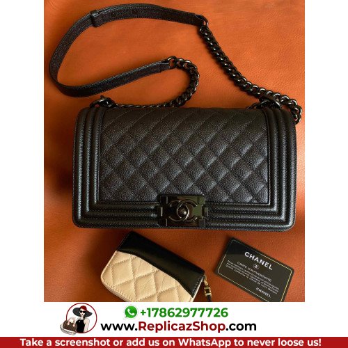 Chanel Boy Bag Caviar 25cm Medium Lushentic AAAAA grade replica - Image 5