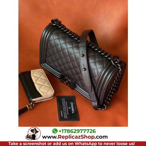 Chanel Boy Bag Caviar 25cm Medium Lushentic AAAAA grade replica - Image 7