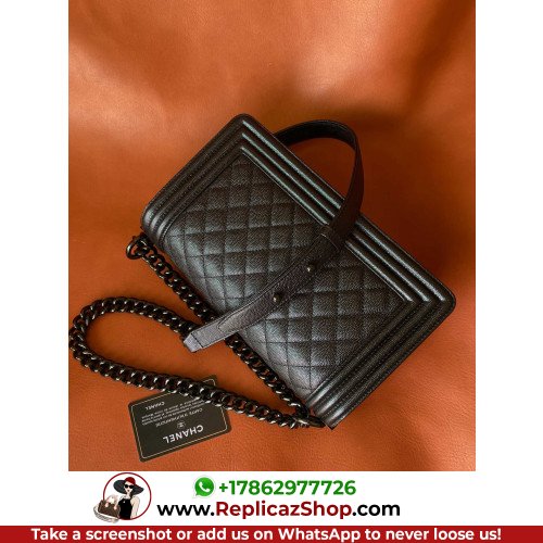 Chanel Boy Bag Caviar 25cm Medium Lushentic AAAAA grade replica - Image 9