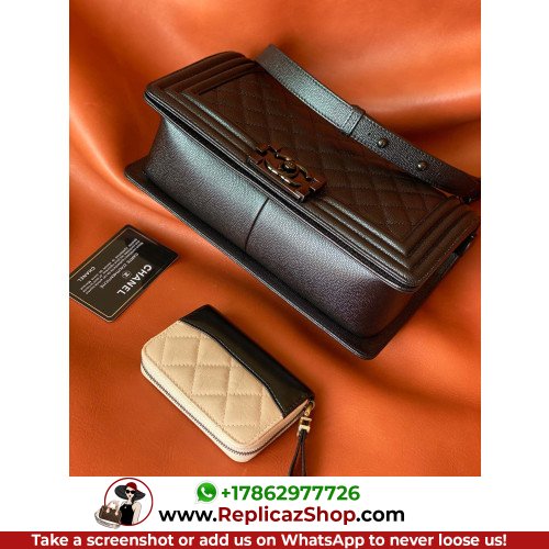 Chanel Boy Bag Caviar 25cm Medium Lushentic AAAAA grade replica - Image 10